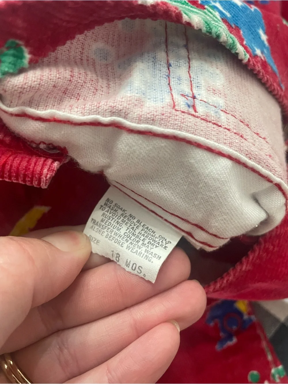 Vintage OshKosh Red Clown Corduroy Overalls - 18 month